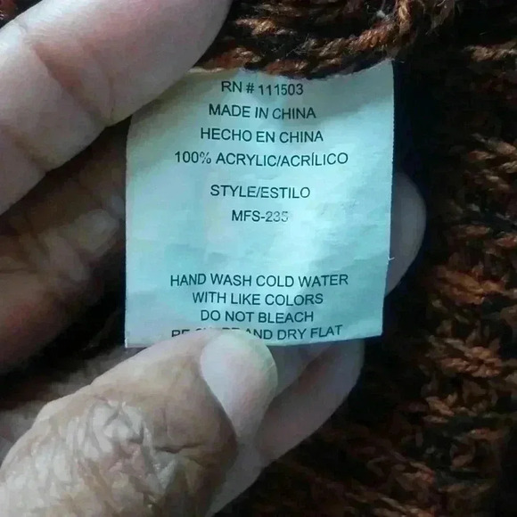 Snails & Cinnamon Sweater Medium Brown Black Marled Kangaroo Pocket Turtleneck/ - Picture 10 of 11